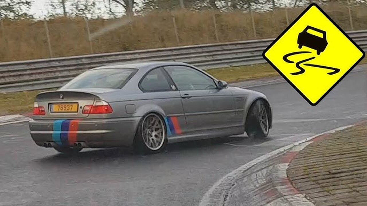 When it Rains at the Nürburgring! Drifts, Fails & LOTS of BMW's