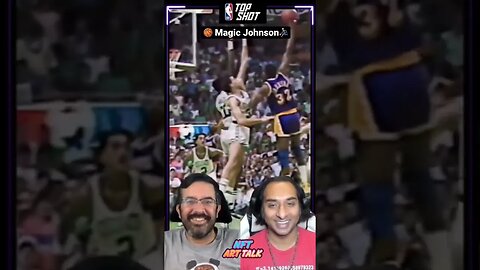 Magic Johnson Skyhook NBA Championship Los Angeles Lakers #basketball #celtics #nftarttalk