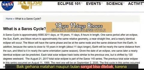 The Saros Cycle is used for calculating solar eclipses