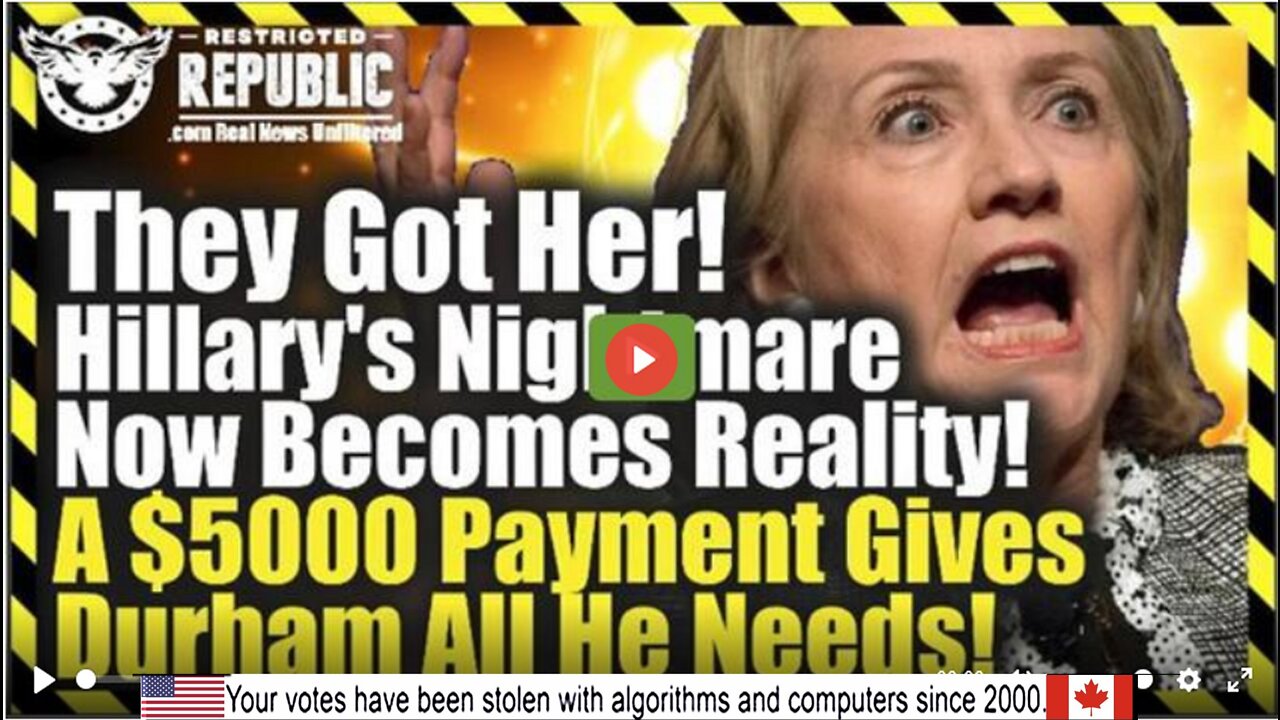 They Got Her! Hillary’s Nightmare Now Becomes Reality! A $5000 Payment Gives Durham All He Needs!