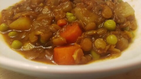 Hearty Lentil Potato Stew - Amazing for cold/flu season