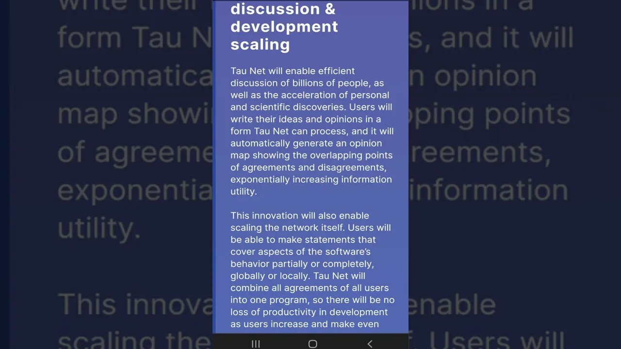 26 Efficient Discussion & Development Scaling in Tau💎 #shorts #tauchain #agoras #efficiency #discus