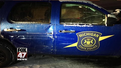 2 MSP cars hit in separate accidents Sunday night