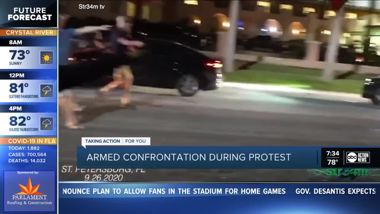 Armed confrontation caught on camera during protest in St. Pete