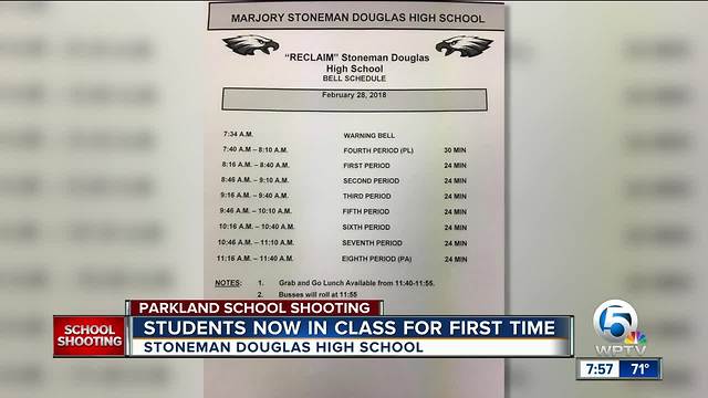 Classes back in session at Marjory Stoneman Douglas High School