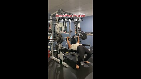 Bench press paused 265lbs 5x5 bw150lbs