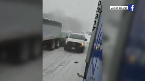 Dramatic video shows 15-car pile-up near Oak Grove