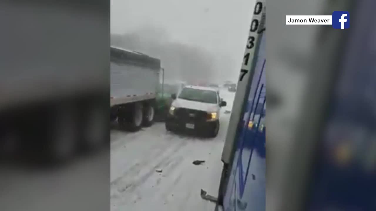 Dramatic video shows 15-car pile-up near Oak Grove