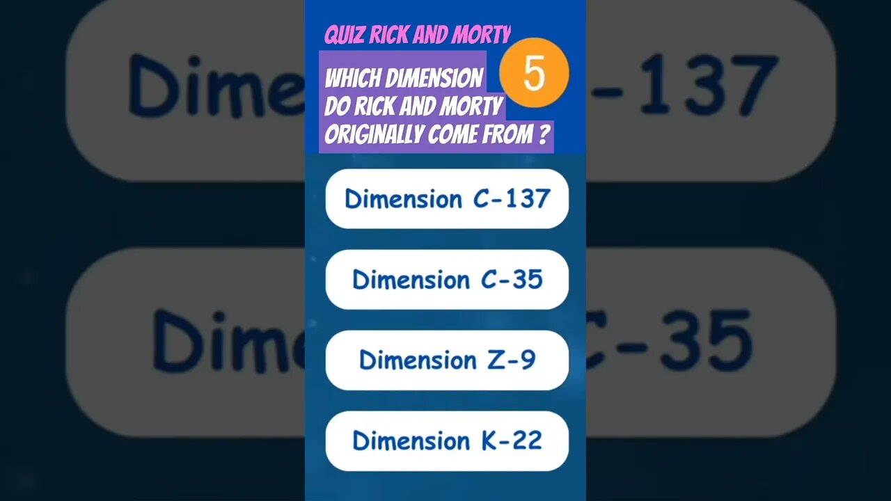 🎬 QUIZ_RICK_AND_morty: Which dimension do Rick and Morty originally come from? #rickandmorty #shorts