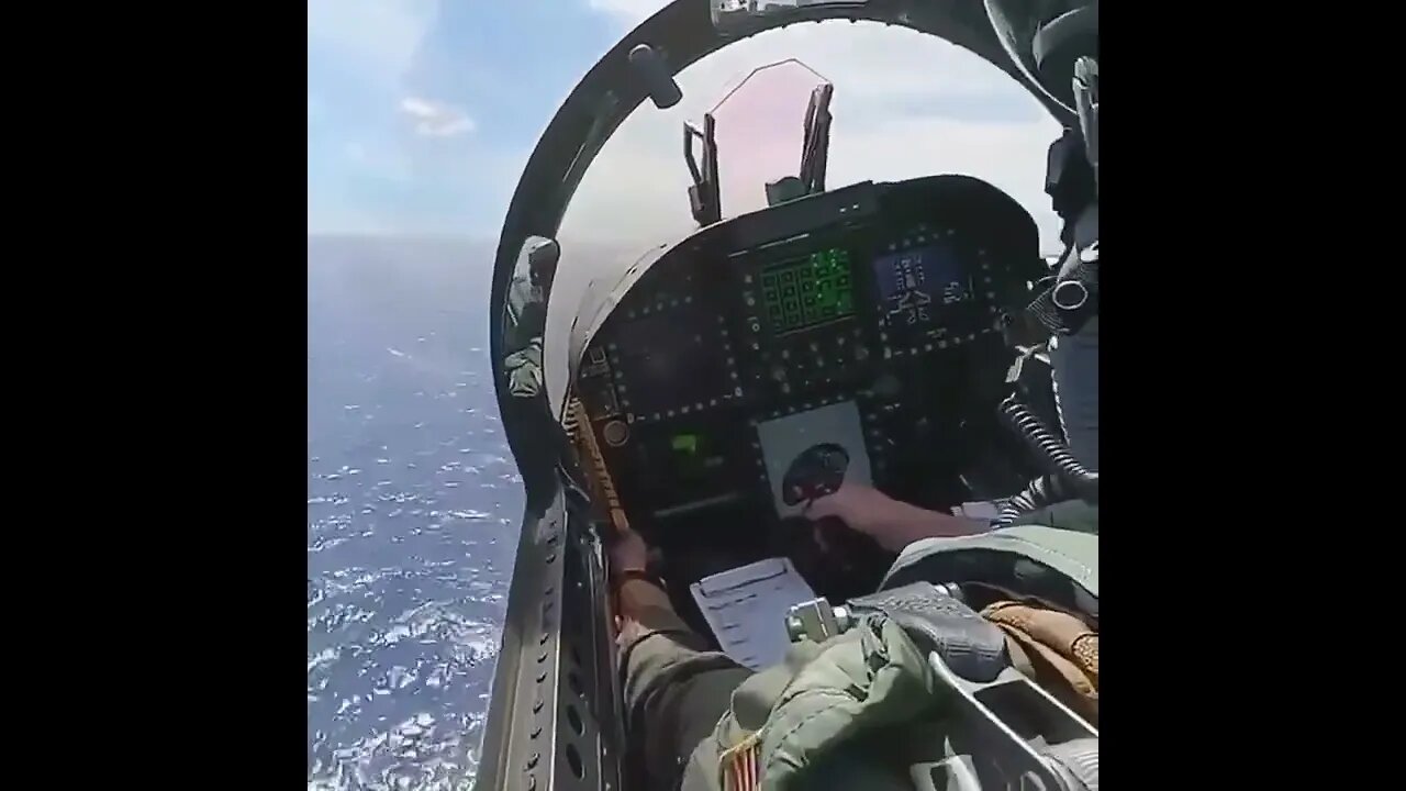 🔥Morning - View from inside a F-18 cockpit taking off from an aircraft carrier. Video by Ayesha