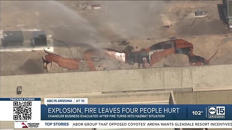 Four people injured in explosion, fire at commercial building in Phoenix suburb