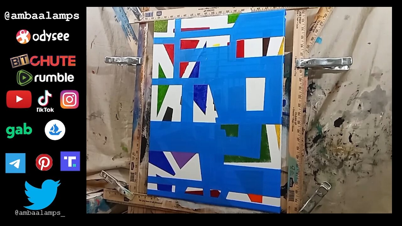 Oil Painting, Abstract Art, masking tape, negative space, relaxing lofi hip hop music “Phase 2”