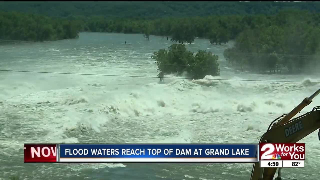 Pensacola Dam roars as Grand Lake reaches near max flood capacity