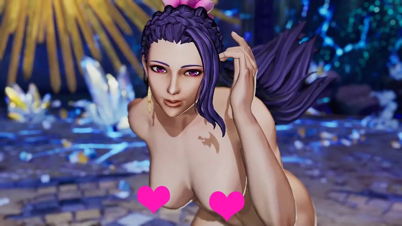 The King of Fighters XV nude mod 格斗游戏拳皇15 裸体梁师娘LUONG性感皮肤VS 欧拓马拉加boss