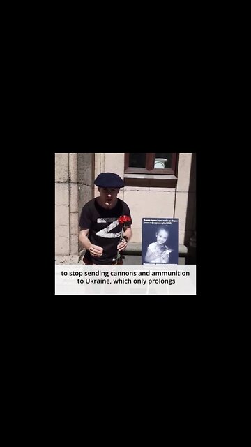 French activist protests military aid to Ukraine at the French consulate in St. Petersburg, Russia