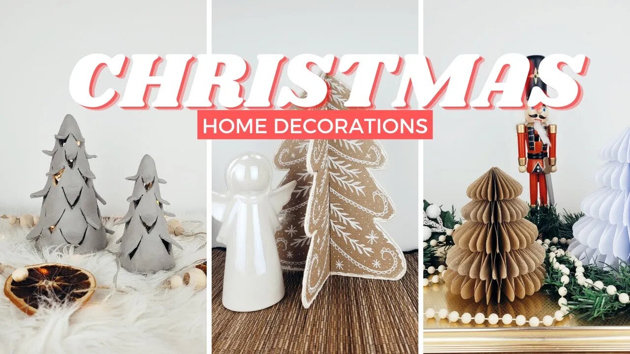 NEW CHRISTMAS DECOR IDEAS - Air Dry Clay Teal Light Holder and Honeycomb Christmas Tree