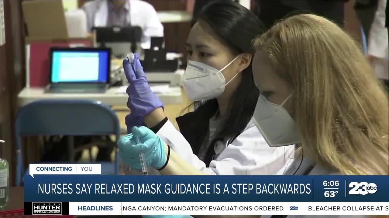 Nurses say relaxed mask guidance is a step backwards