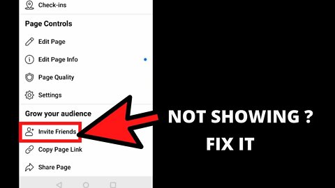 Facebook Page Invite Friends Option Not Showing | HOW TO FIX
