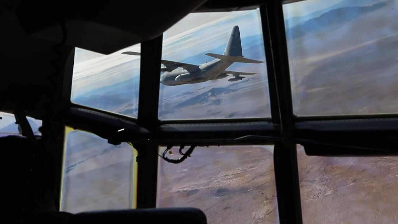 B-Roll of Marines flying over Twentynine Palms, California