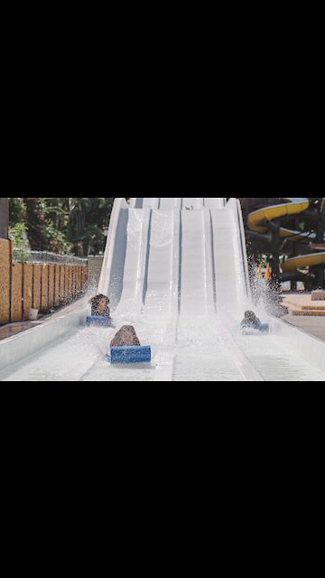 Unlucky ride on the water park slide