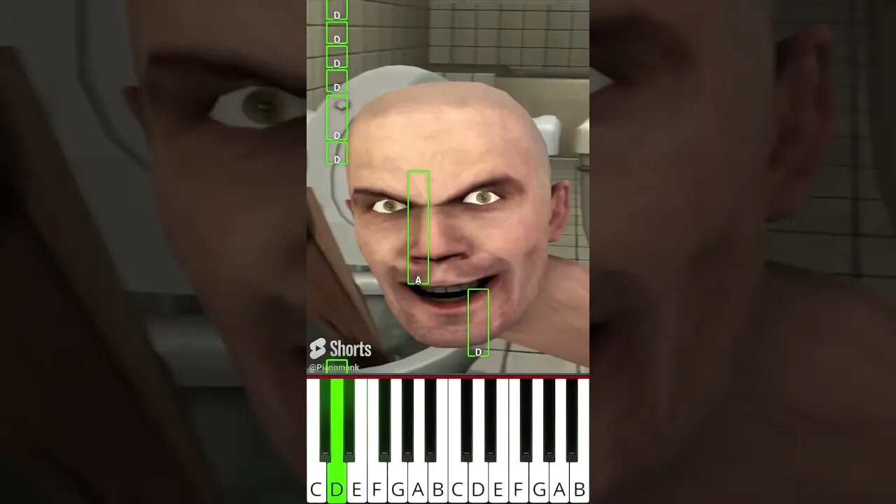 skibidi sleepwalk toilet (@DaFuqBoom) - Octave Piano Tutorial