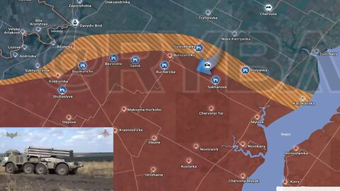 Ukraine War Rybar Map Update: Battle for Kherson in the Andreevsky and Berislav as of 10 pm Oct 8