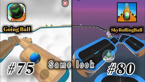 Going Balls vs Sky Rolling Ball - level 75 vs 80 Gameplay (Android, iOS)