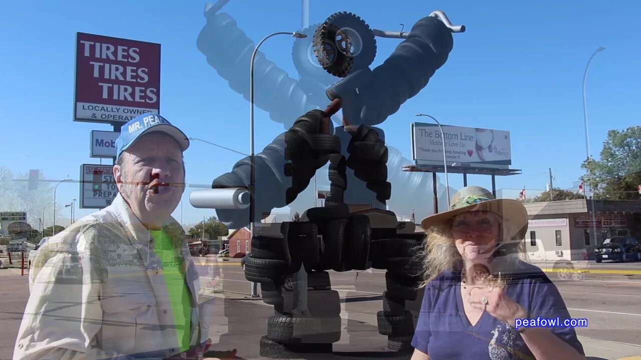 Tire Man, Sioux City, Ia. Travel USA, Mr. Peacock & Friends, Hidden Treasures