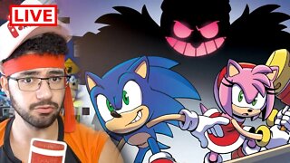 Prólogo de Sonic Frontiers Divergence com Sonic , Amy , Tails e Eggman