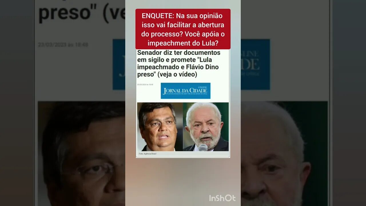 ENQUETE: Na sua opinião isso vai facilitar a abertura do processo? Você apóia o impeachment do Lula?