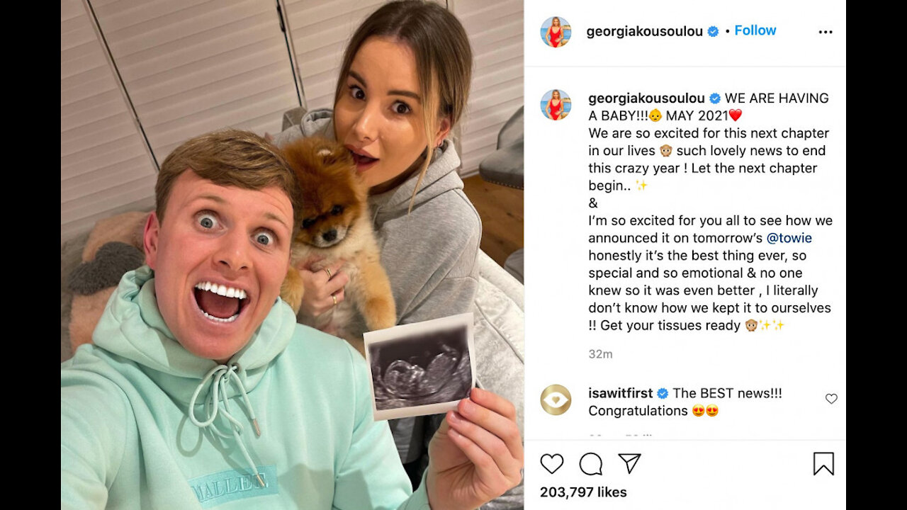 TOWIE stars Georgia Kousoulou and Tommy Mallet are expecting their first child!