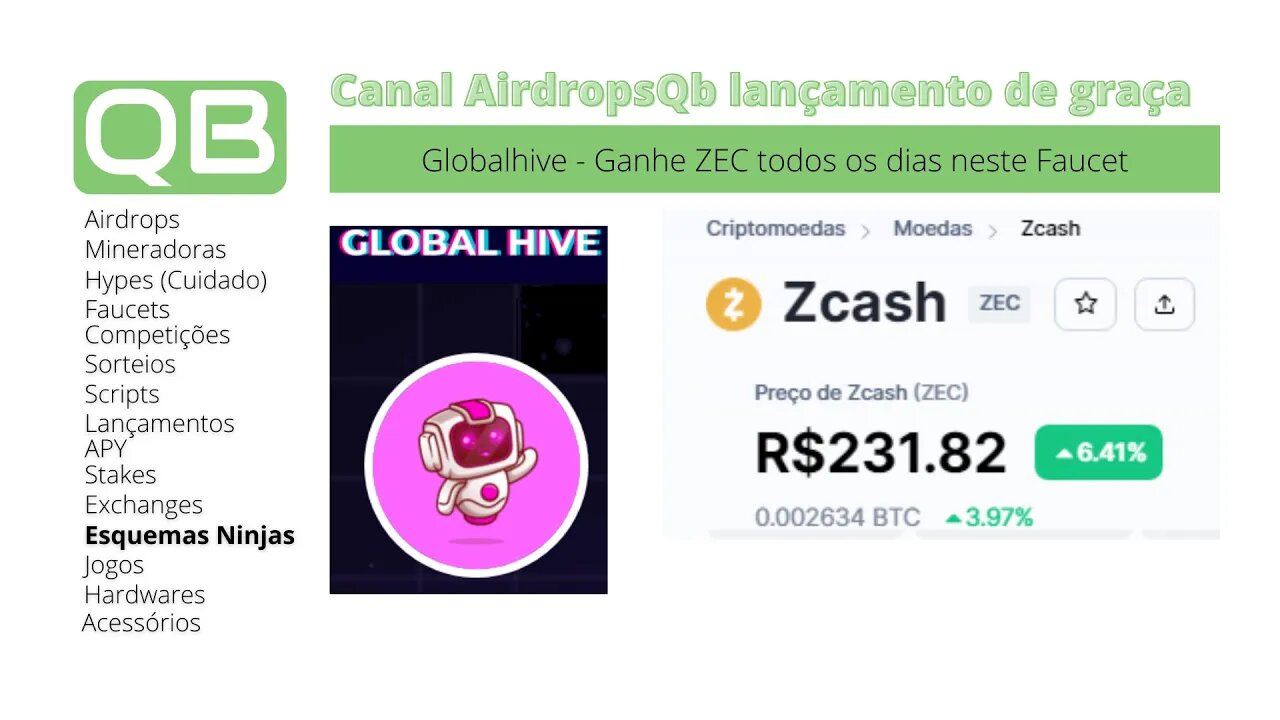 #ZEC - #globalhive - Bora resgatar uns ZEC com #Brave