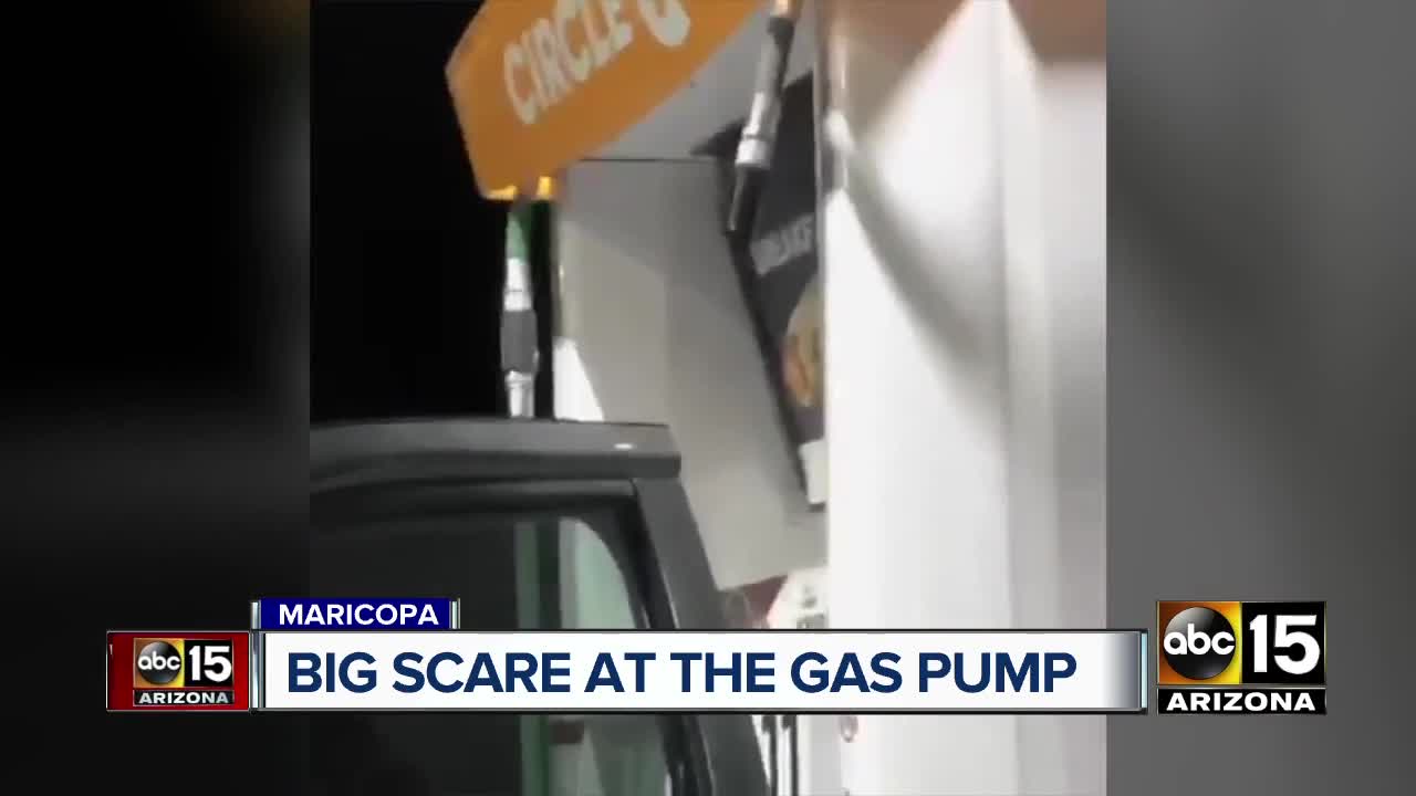 Arizona woman gets big scare at gas pump