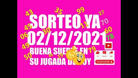 SORTEO YA NUMERO PROBABLE 02 DICIEMBRE 2021