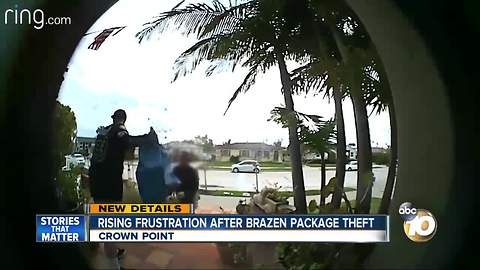 Homeowner reacts to video of brazen theft on porch