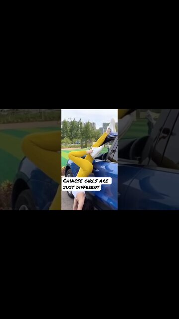 Hot Chinese Girl Bends Her Way Into Car