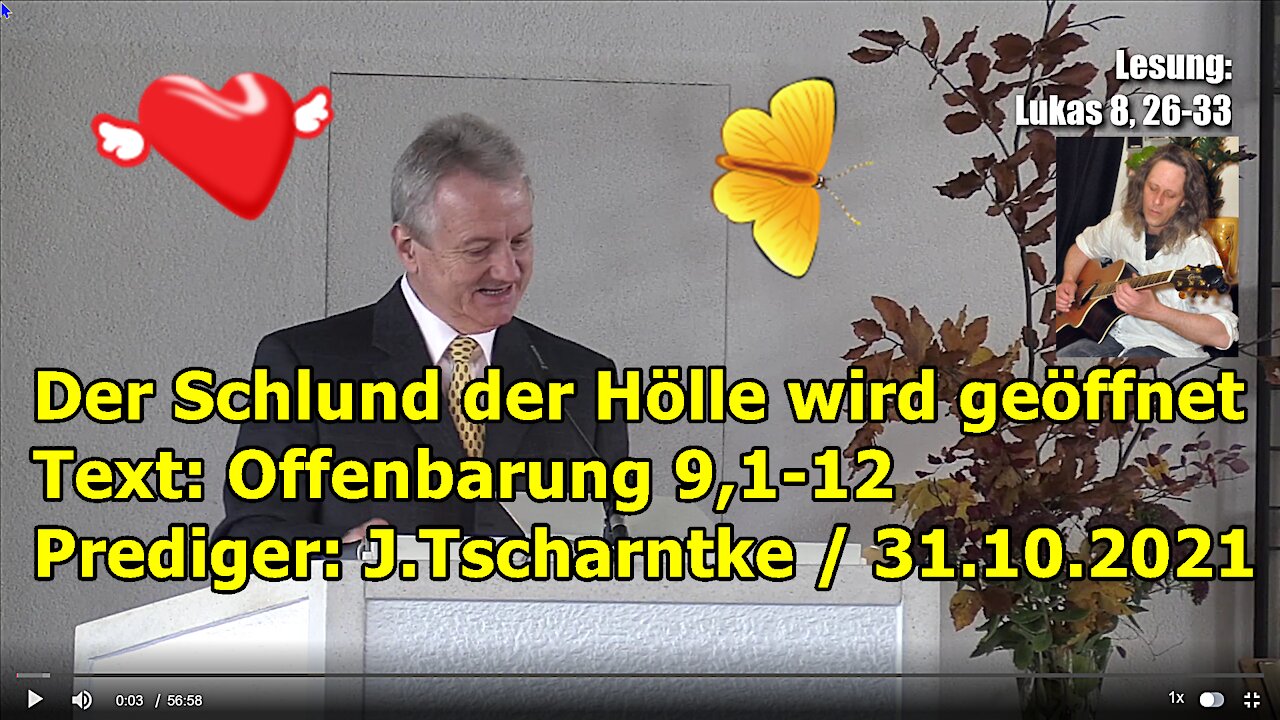 „Der Schlund der Hölle wird geöffnet: Offenbarung 9,1-12 mit Jakob Tscharntke / 31.10.2021!!!“ ...