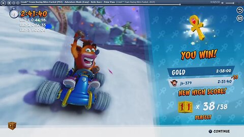 Crash™ Team Racing Nitro-Fueled (PS4) - Adventure Mode (Easy) - Relic Race - Polar Pass