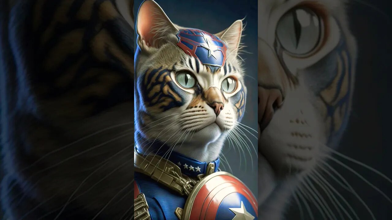 Cute Cat as Captain America #shorts