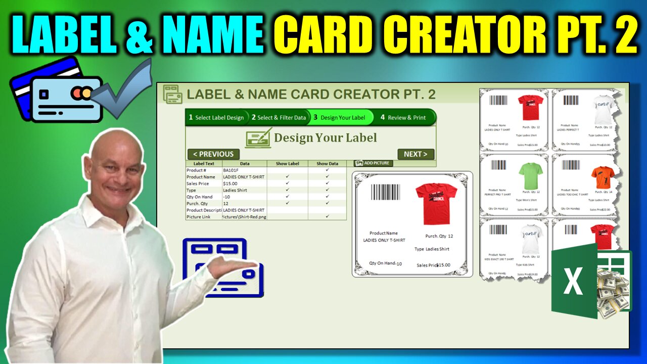 Learn How To Add Bar Codes & Pictures While Creating Unlimited Labels In Excel