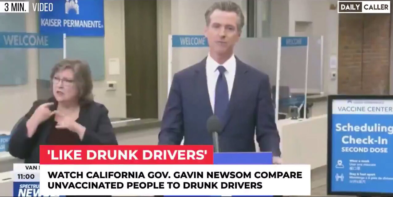 Gavin Newsom compares the unvaccinated to drunk drivers