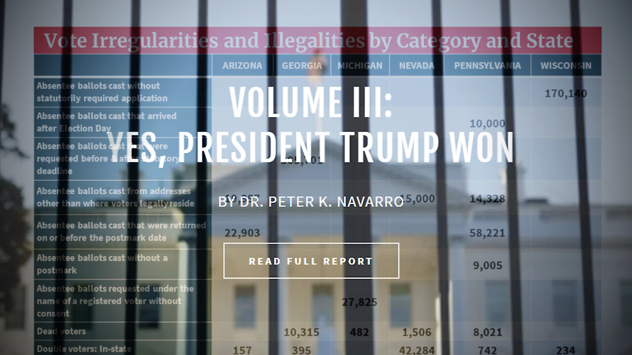 Peter Navarro Releases Report Proving Trump Won Election