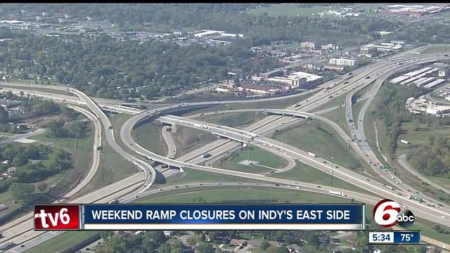 Major ramp to close this weekend on Indianapolis east side
