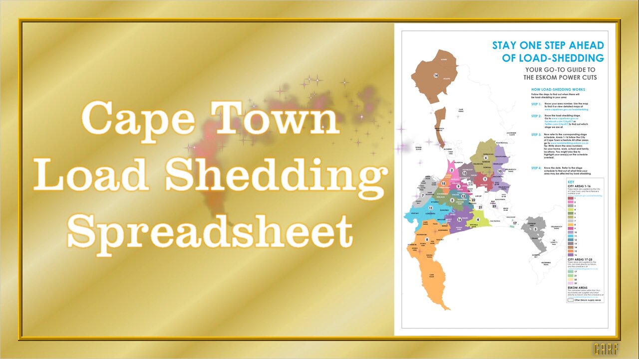 Cape Town Load Shedding Spreadsheet