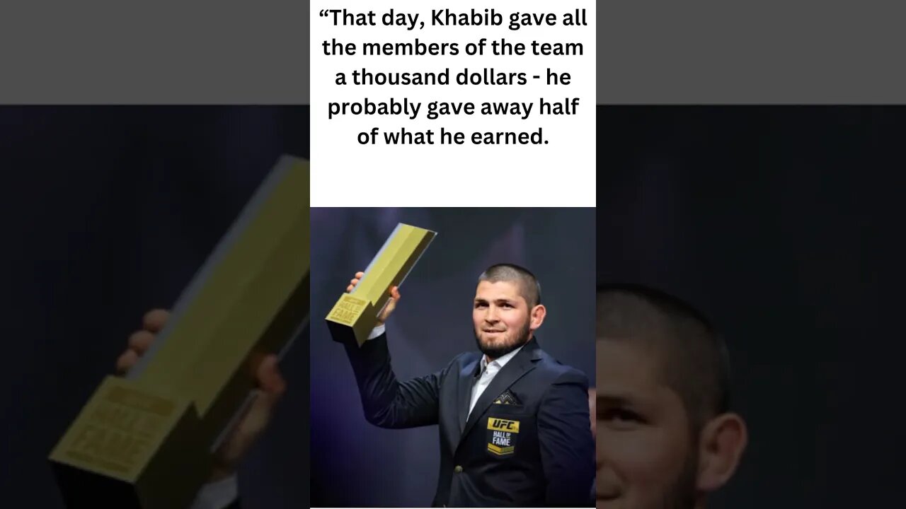 The group was taken aback by Khabib Nurmagomedov's grand gesture.#short