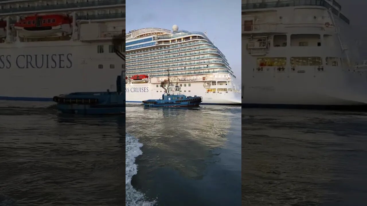 Royal Princess and tugboat.