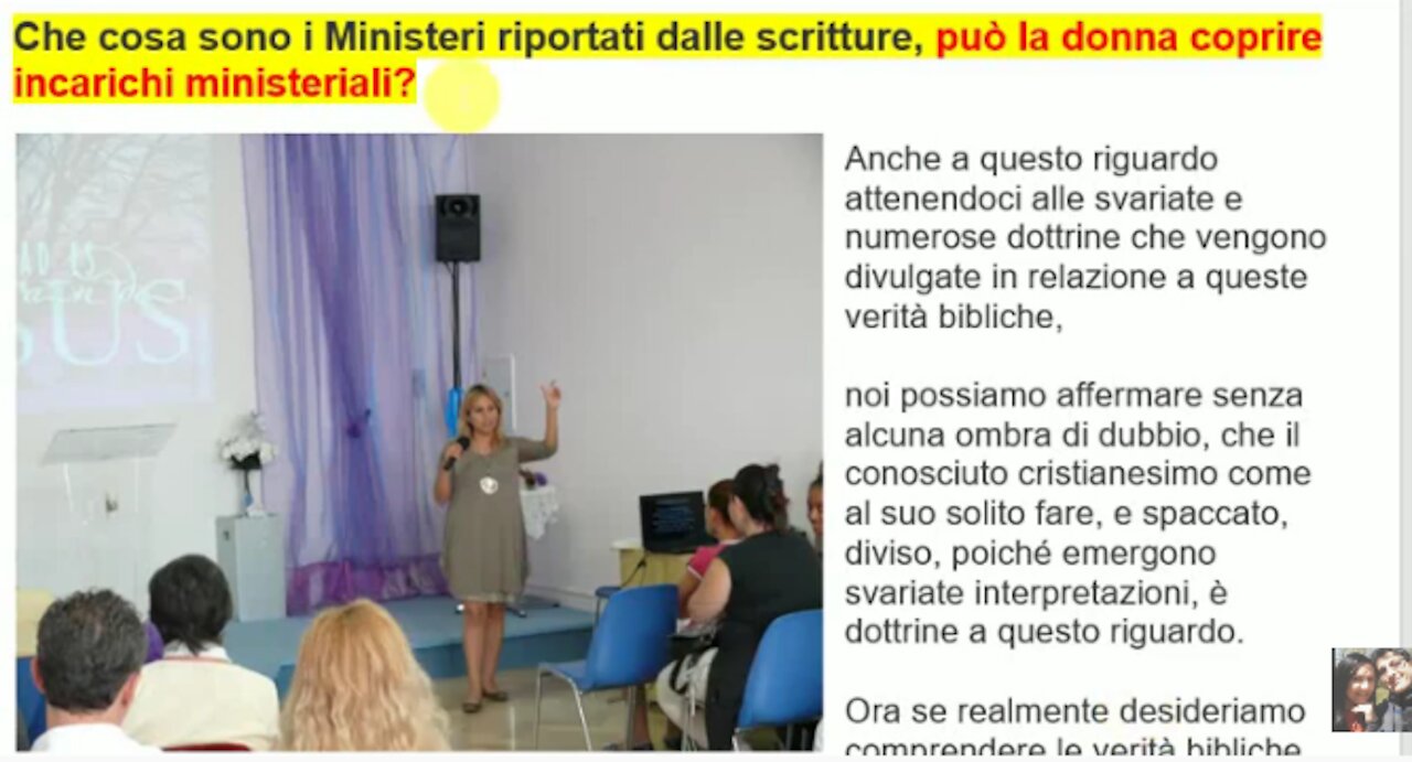 ➡️ La donna e i Ministeri riportati dalle scritture. Può la donna coprire incarichi ministeriali?