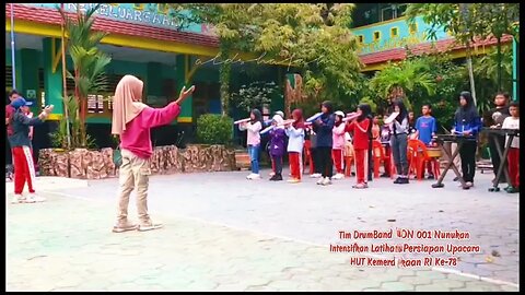 Latihan DrumBand SDN 001 Nunukan Dalam Rangka Perisapan Upacara HUT RI