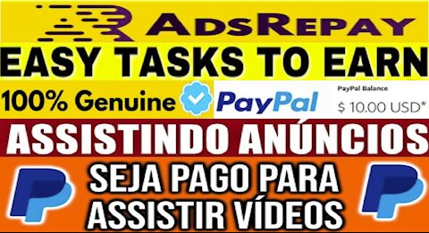 [ ADSRepay ] Como ganhar assistindo vídeo e resgatando os pontos | Minimo de saque $1 | Home Office