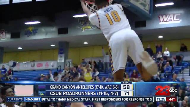 CSUB beats GCU 71-58 to keep WAC hopes alive